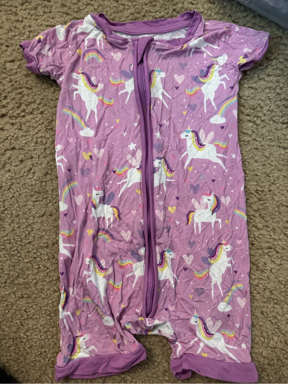 Little Sleepies Purple Unicorn One-Piece Bodysuit